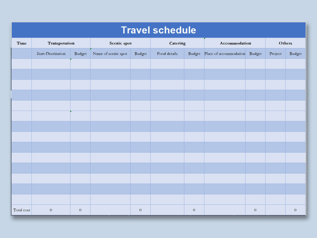 Picture of: Free Download  Travel Planner Template Excel  WPS Office Academy