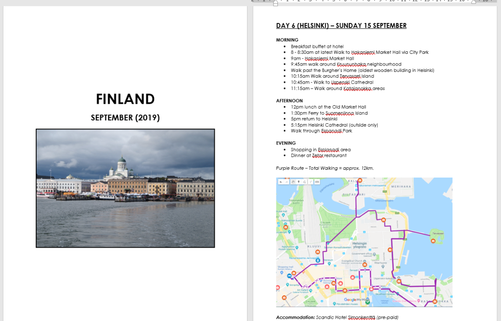 Picture of: How I use Microsoft Word to plan my travel itinerary (my template