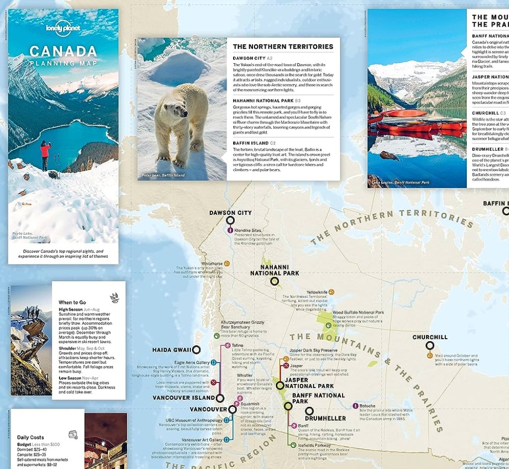 Picture of: Lonely Planet Canada Planning Map : Travel-Tips, Must-See