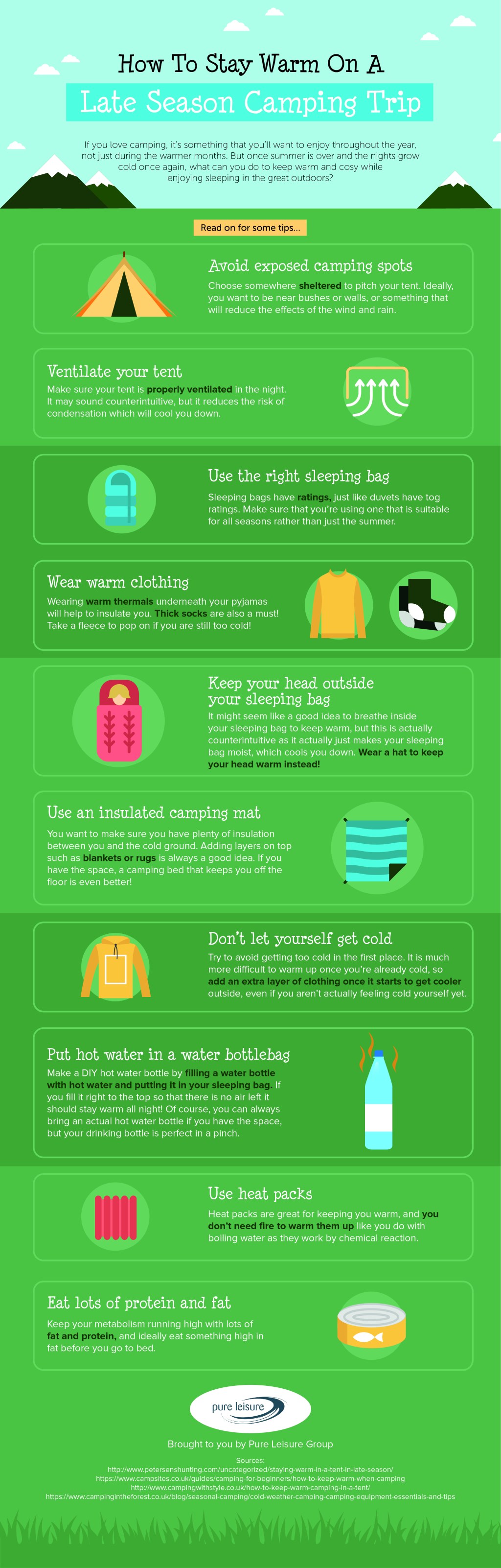 Picture of: Stay Warm When Camping  Pure Leisure Infographic
