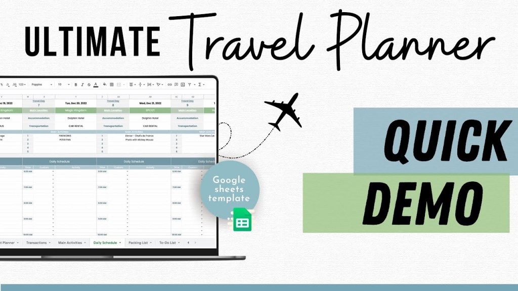 Picture of: Travel Planner Google Sheets – Vacation Budget, Expense Tracker, Trip  Schedule, Packing List