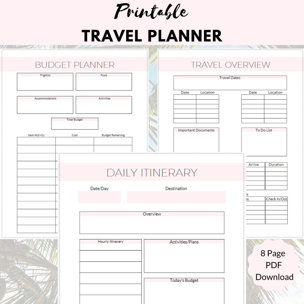 Picture of: Travel Planner Vacation Planner Budget Travel Planning – Etsy