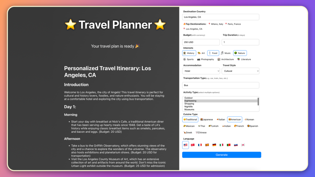Picture of: Travel Planner with OpenAI GPT- API – Altogic